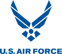 U.S. Air Force logo on black background.